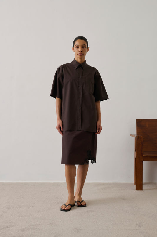 Chemise Bobbie - Marron Foncé - Coton - Femme