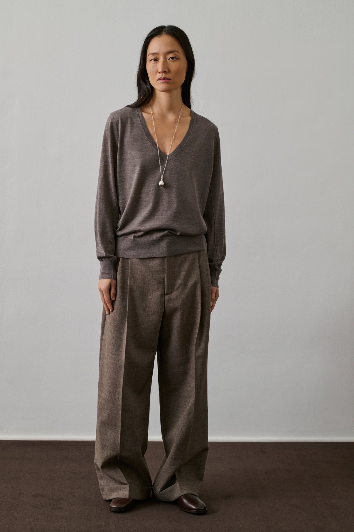 Pull Derek - Chataîgne - Laine - Femme vue 2