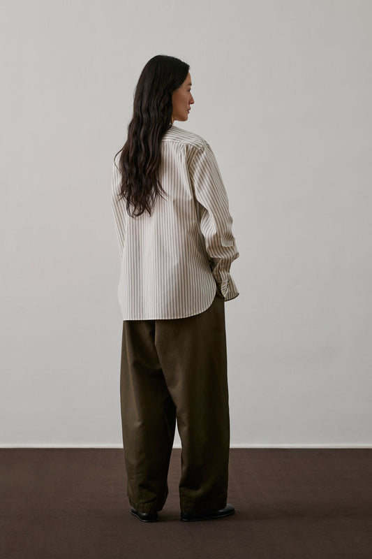 Chemise Bermudes - Blanc Cassé/Noir - Coton - Femme