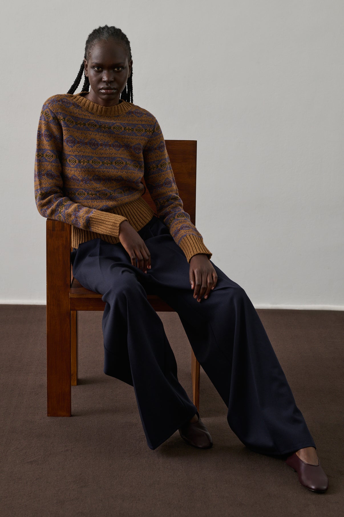 Pull Gipsy - Camel/Violet - Laine - Femme vue 5