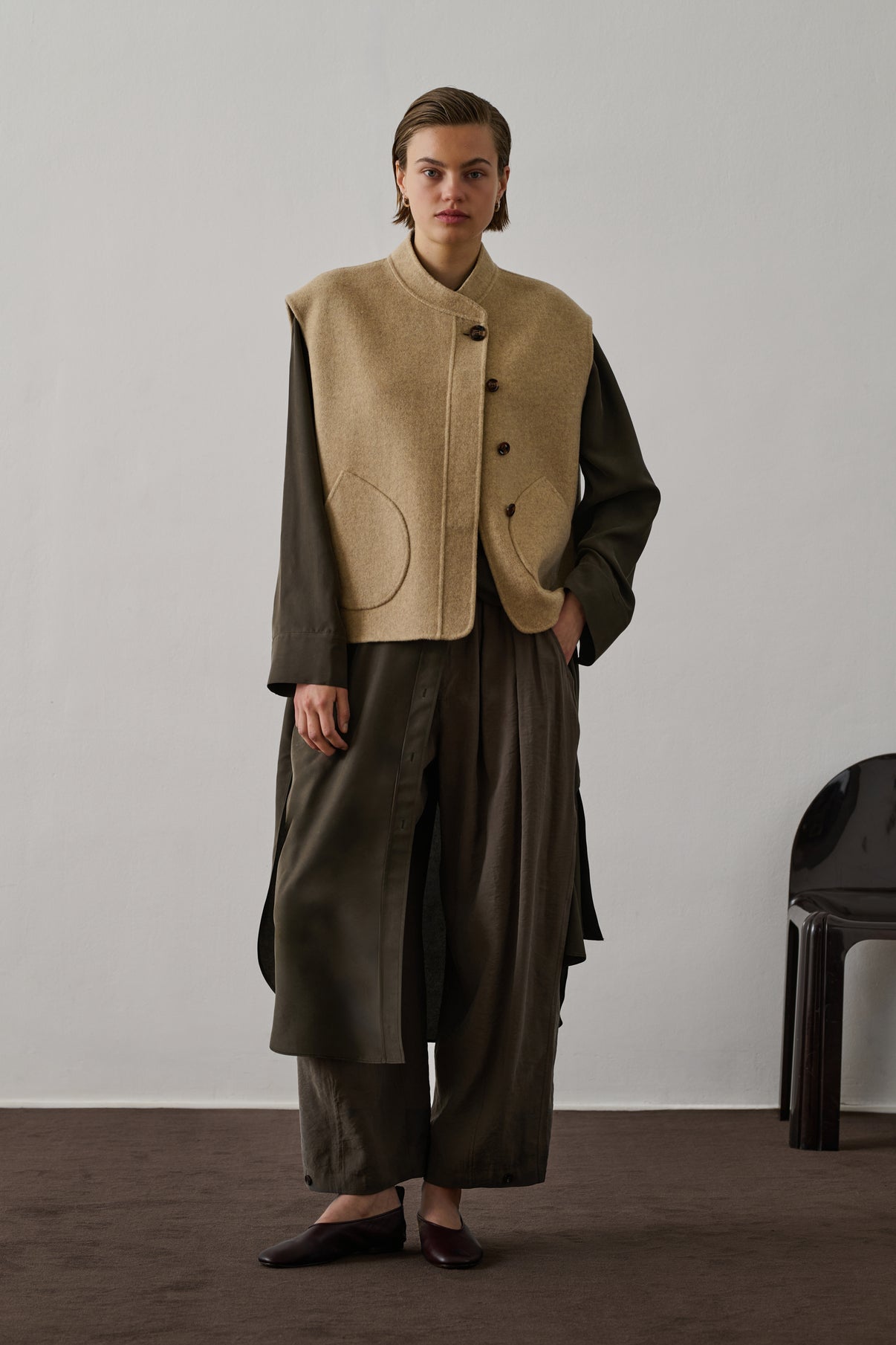 Blouson Adeline - Beige Chiné - Laine - Femme vue 4