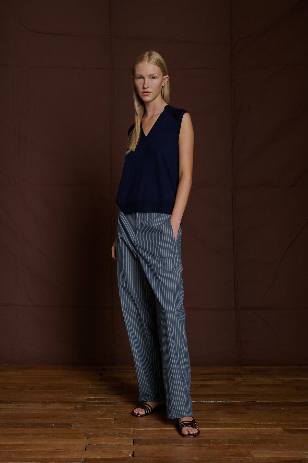 Pantalon Alouette - Bleu Nuit - Coton - Femme vue 1