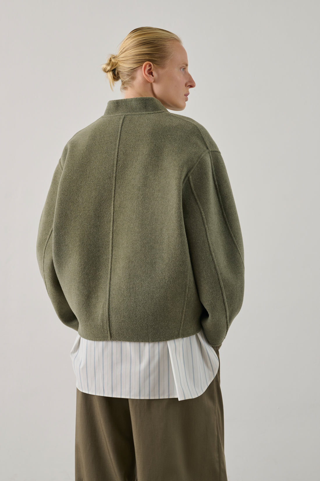 Manteau Windsor - Gris/Vert - Double face - Femme