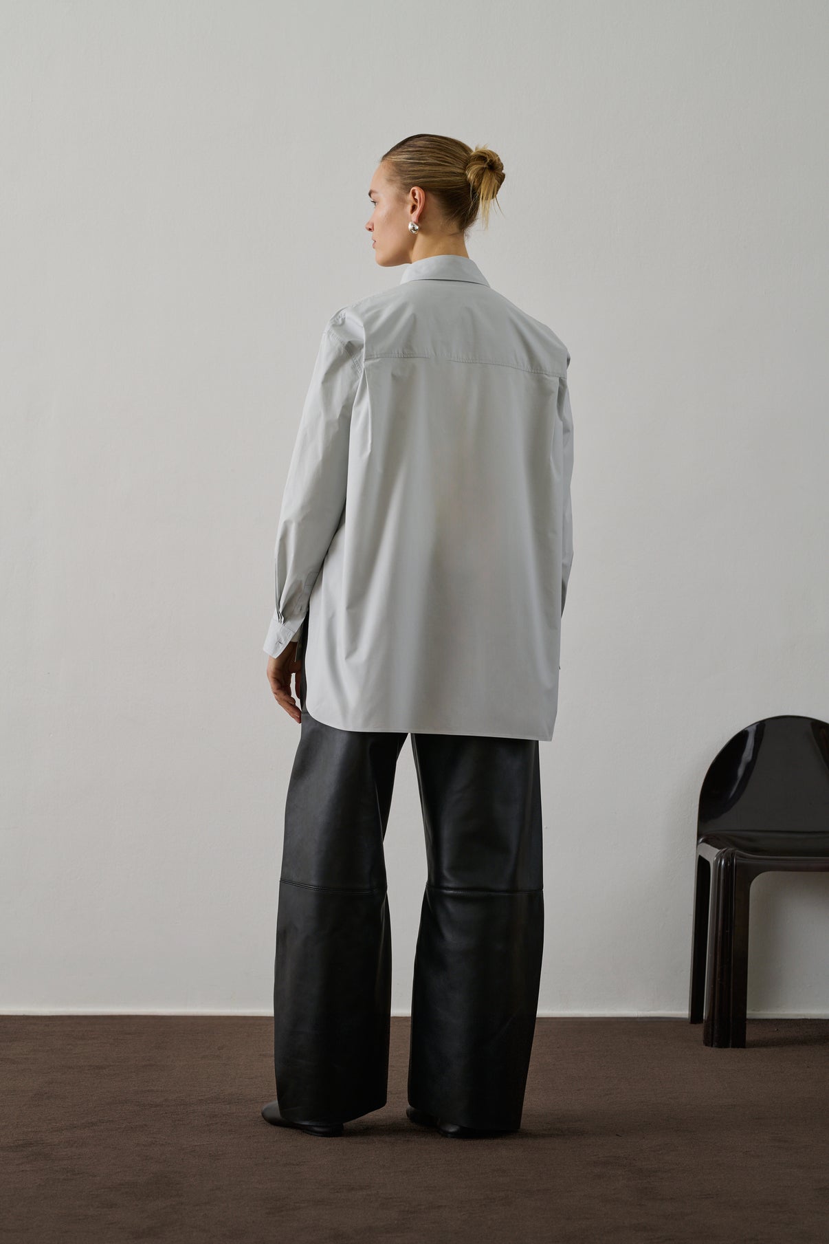 Pantalon Fares - Noir - Cuir - Femme vue 2