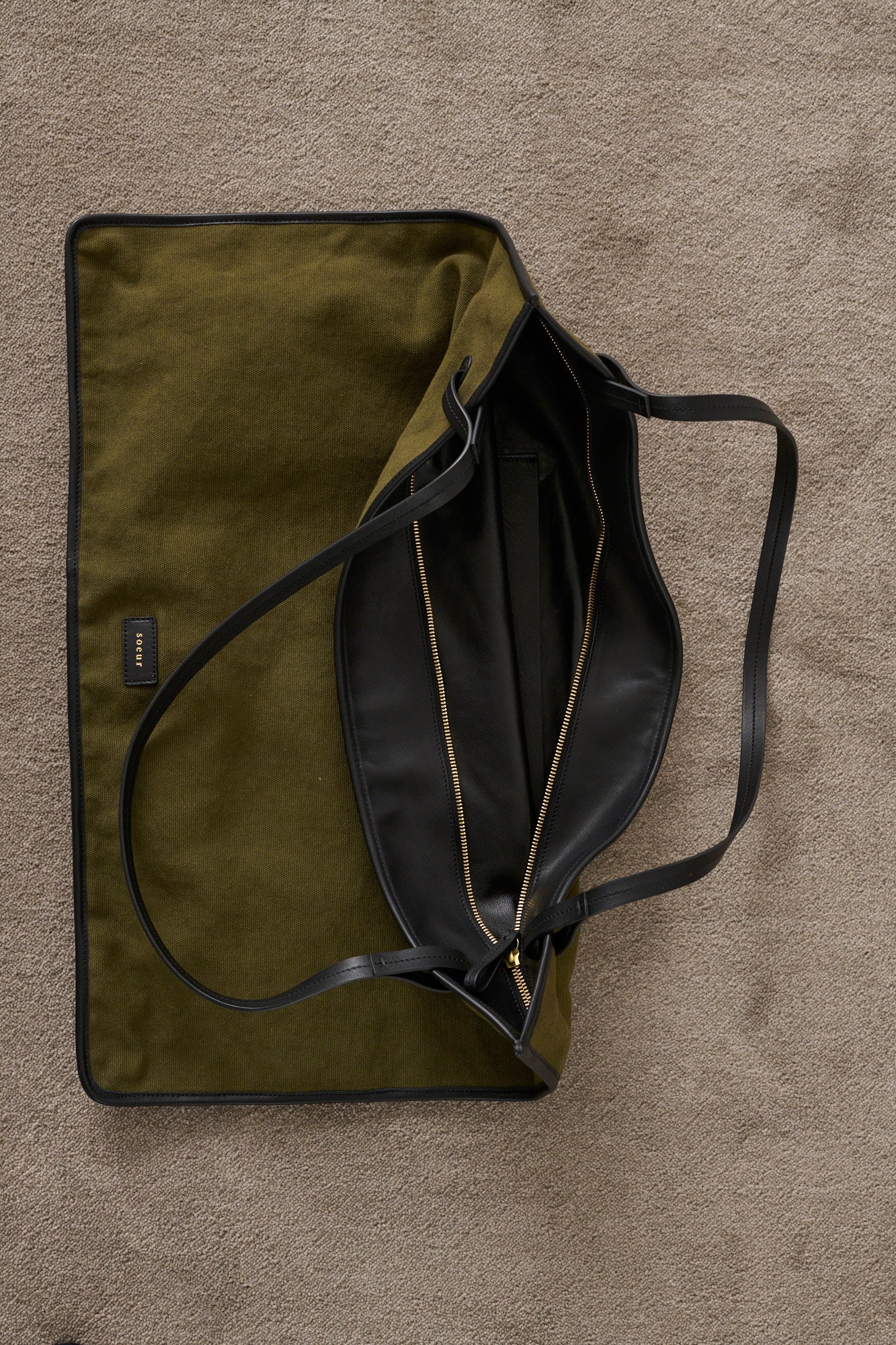 Cabas Darla - Kaki/Noir - Coton - Femme