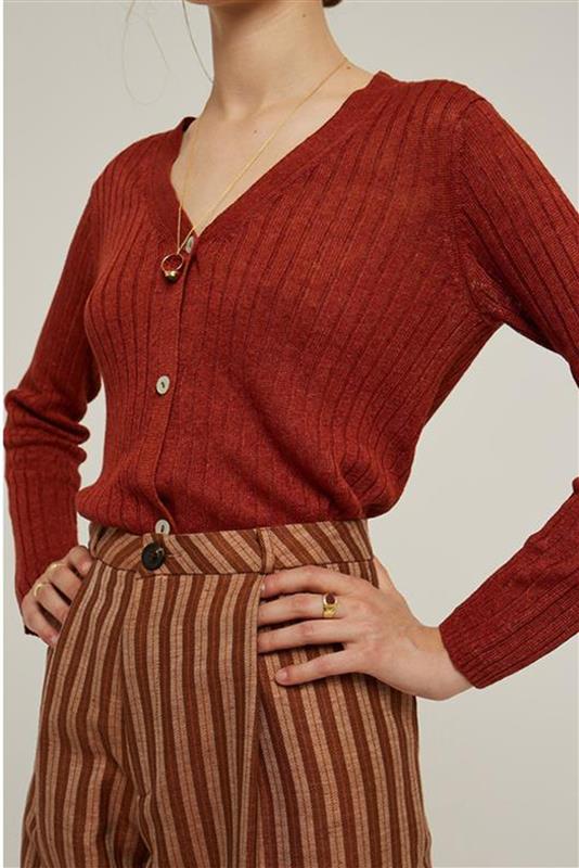 BEIGE FIBRE Cardigan  vue 2